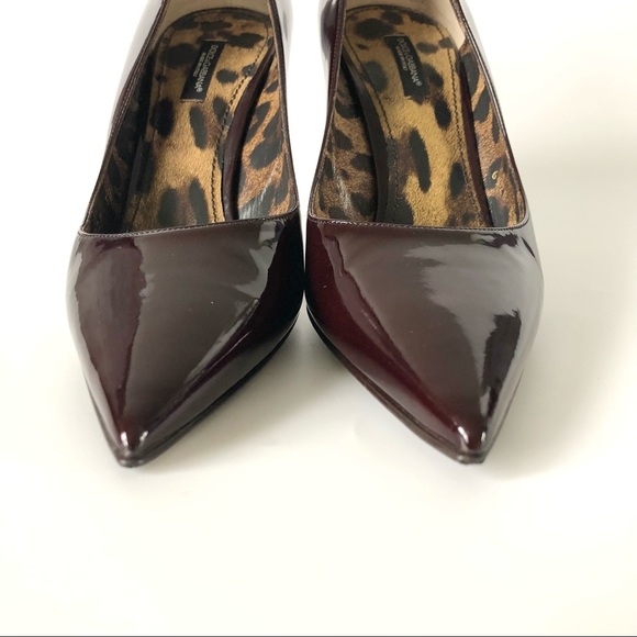 Dolce & Gabbana Burgundy Patent Pointed Toe Stiletto Heel Pumps Size 39/9 - Picture 6 of 11